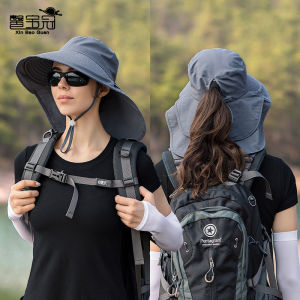 Summer Golf Hat Women Outdoor UV Anti Neck Protection Sun Visor men Fishing Hiking Wide Brim Shawl Sunscreen Ponytail Cap undefine