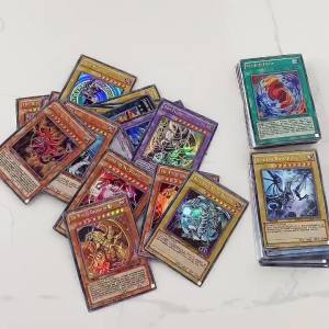 Bandai | 5 Packs Yugioh Cards Mix Game Black Magician Blue Eyes Dragon Paper Card Chinese Version Collection Random Trading Gift Toy