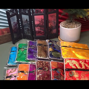 Lucky Wallet Embroidery Jewelry Bag Organizer Zipper Pouch Tassel Design Chinese Style Feng Shui