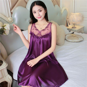 Đồ Ngủ Ren Lụa Băng Gợi Cảm Cho Nữ Mùa Hè Đồ Ngủ Dây Lưng Thoáng Khí Cỡ Lớn Cho Phụ Nữ Ngoại Cỡ Váy Ngủ Ngọt Ngào Phong Cách Hàn Quốc