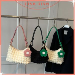 Túi xách đeo chéo vải xốp Túi kẹp nách họa tiết chần bông đám mây phong cách Hàn Quốc đơn giản thời trang _ TingTing