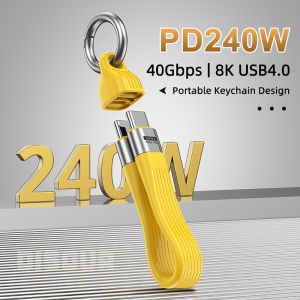 PD Fast Charging Cable 240W Portable Keychain USB 4 40Gbps Data Transfer Cable For iPhone 16 Xiaomi Samsung Type C 8K Data Cable