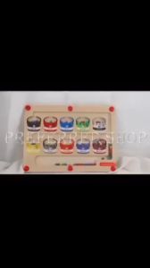 PREFERRED SHOP Magnetic Color Sorting Board and Number Maze Magnet Childrens Wooden Magnetic Learning Counting Toddler Puzzle Board