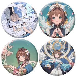 58 มม.อะนิเมะ Cardcaptor ซากุระ CCS CERBERUS Tomoyo Daidoji LI SYAORAN คอสเพลย์เครื่องแต่งกาย Badge Pin SPTE แผ่นเหล็กวิลาดเข็มกลัด ﻿   ของขวัญเสา