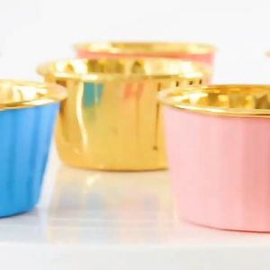50pcs Colorful Aluminum Foil Cupcake Baking Muffin Liner Baking Cup Mold