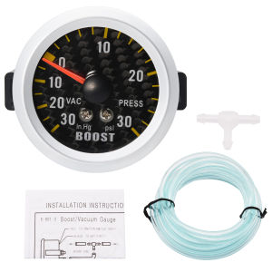 RYSJM | 2 52mm PSI Turbo Boost Gauge With Sensor Machinery Psi Carbon Fiber Face Auto Tachometer /Water Temp/Oil Temp/Oil Pressure