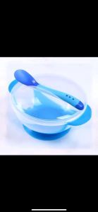 Baby Toddler Sucker Bowl Feeding Set Non-Slip silicone Training Eating Bowl 3In 1 (spoon+bowl+takip)