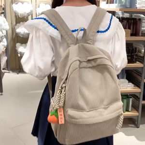 WL New corduroy star backpack Small and cute ladies backpack Fashion small size backpack suitable for outdoor campus travel commuting COD Fashion #B5805