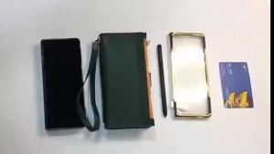 For Samsung Galaxy Z Fold 7 6 5 4 3 8 Leather Wallet Case Card Slot Zipper Flip Cover With S Pen Slot Screen Protector Wristband