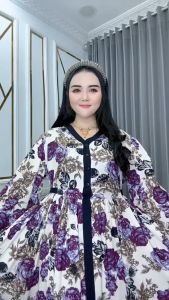 Gamis Wanita Megumi Asahi  Kancing aktif busui friendly Katun Rayon Ld 110 Pb 138