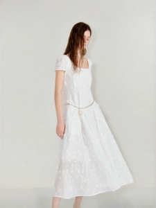 Fano | Đầm Dáng A Cổ Tròn Cotton Mềm