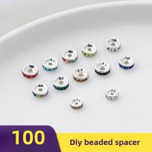 Handmade DIY Jewelry Materials Rhinestone Spacer Beads Stringing Materials Jewelry Wheel Loose Bead Barrel Bead Accessories