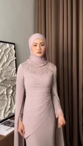 COD Selina Dress Malaysia Terbaru 2025 M L XL XXL Baju Jumbo Dress Kurung Kondangan Bridesmaid Bahan Ceruty Babydoll mix Brukat Style