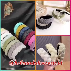 BANDO KEPANG SATIN IMPORT PREMIUM / BANDO KEPANG KOREAN STYLE / BANDO KEPANG ELASTIS / BANDANA SIMPUL SCRUNCHIE / VINTAGE BRAIDED HEAD BAND / BJK9534
