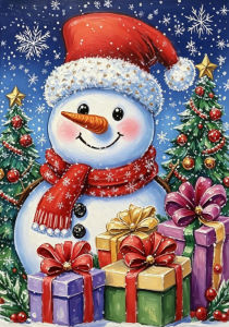 Kayou | Oil Painting By Numbers Christmas Snowman DIY Number Drawing Canvas Pictures By Numbers Home Decor Large Size Christmas Gift
