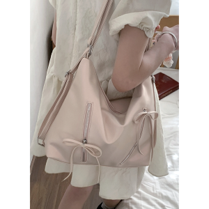 Fashionable Butterfly Knot Womens Tote Bag New 2024 College Style Single Shoulder Bag Large Capacity Casual Zipper Closure