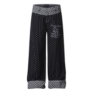 Vintage Dots Patchwork with Horse Letter Embroidery Jeans