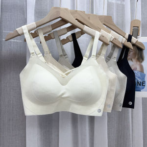 Comfortable Strapless Bra Wireless Breathable Gathered Fixed Cup Anti-Sagging Back Cross No Trace New 2025 Underwear for Women