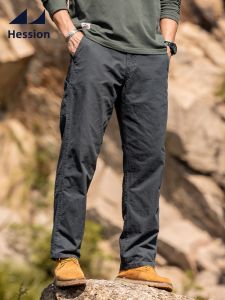 HESSION | American Style Loose Straight Cotton Pants Male