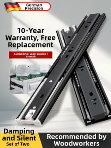 MONLEYTA | Damping Cushioning Stainless Steel Drawer Slide Track 3 Sections