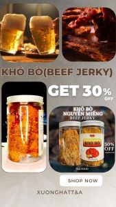 Khô Bò T&A 300Gr cao cấp loại 1 khô bò ngon ngọt thơm nứt vị cay nhẹ tơi - CHỢ HẠT T &A