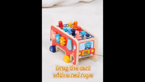 BabyGo Musical Toddler Hammer Game - Wooden Pounding Toy with Gears & Mole Whacking | Early Learning Multi-Activity for 1-4 Yrs