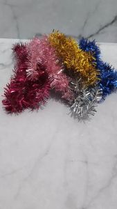 Slinger Kecil Hiasan Pohon Natal Slinger Sepeda Hias Tali Rawis Rumbai Hiasan Parcel iasan Sepeda Hias Silver / Pink / Biru / Emas Aksesoris Dekorasi Rumah Ornamen Natal Rumbai Hiasan Pohon Natal