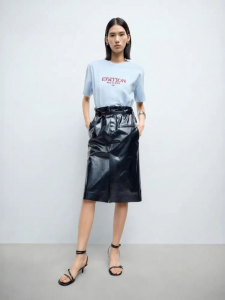 edition | Removable Belt Fitted Straight PU Skirt