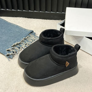 White Thick Bottom Snow Boots Women Winter New Fashion Fleece Lined Short Fur Short Cotton Boots Bread Shoes Korean Style