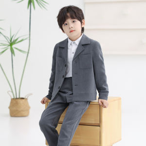 2PCS Children Formal Suit Set Pure Color Korean Gentleman Blazer Host Piano Performance Costume Blazer For Boy