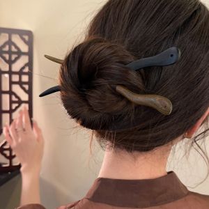 【♡Lovely girls house♡】Chinese Retro Style Wooden Handmade Carved Hairpin Hollow Out Hair Sticks Hair Clip for Women Fashion Hair Accessories
