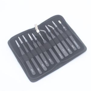 Stainless Steel Tweezers Set 11pcs