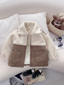 เสื้อโค้ทบุขนกำมะหยี่สำหรับเด็กผู้ชายเสื้อผ้าเด็กหนาพิเศษแบบฤดูใบไม้ร่วงและฤดูหนาวชุดฤดูหนาวเสื้อกันหนาวบุใยฝ้ายสำหรับลูกน้อยแจ็กเก็ตขนแกะสำหรับเด็กผู้ชาย