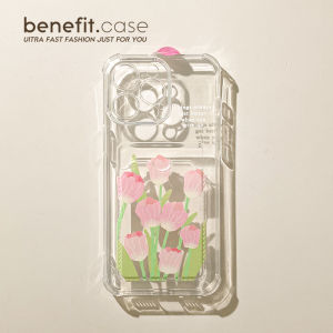 Benefit Fresh Tulip Silicone Phone Case Transparent Anti-Fall for iPhone 16 pro Max Apple 15 pro 13 New 14 Set 12 Creative 11 Xs Max Xr 8p