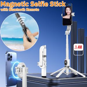 Magnetic Selfie Stick Tripod with Remote For Cellphone Handheld Extension Pole Tripod