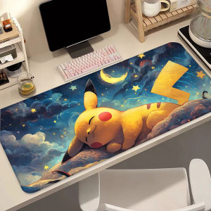 Bandai | Pokemon Pikachu PU Leather Gaming Mouse Pad Large Size Non Slip Office Desktop Keyboard Mat for PC Gamer Cartoon Accessories