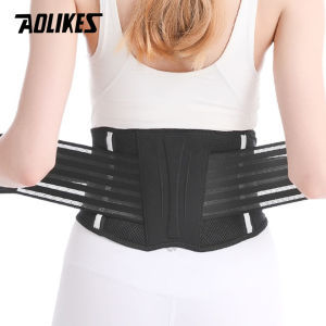AOLIKES | AOLIKES Fitness Reflective Strip Sports Running Pressurize Waist Back Support Breathable Lumbar Back Brace Belt for Men/Women