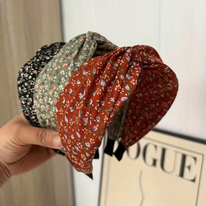 other | 1pc vintage floral fabric hair band for women - an elegant wide knot hair accessory band perfect for a party