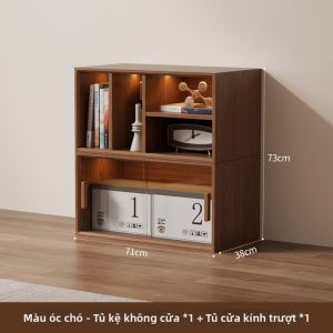 DONGMU | Tủ Kính Cửa Sổ Gỗ Thật với Giá Sách
