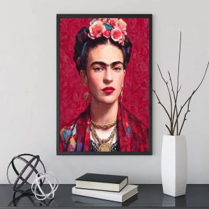 KAYOU | Oil Painting By Number Kit Frida Kahlo Famous Female Artist Portrait Canvas Wall Art for Adults DIY Home Decor Gift Frameless