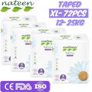 Baby Diapers Taped Nateen Softline NB-S-M-L-XL 72-96PCS Diapers.