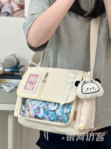 Japanese Style Ins Young Adult All-Matching Messenger Bag Cute College Transparent Bar Doll Bag Cartoon Backpack Student Shoulder Crossbody Bag