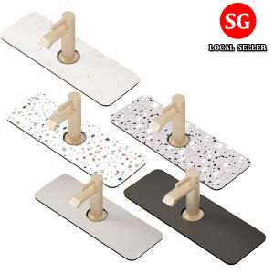 🇸🇬【SG stock】Diatomite Faucet Mat Quick Drying Fast Water Absorption Anti Non Skid Sink Splash Guard Kitchen Basin Sink Silicone Faucet Mat For Kitchen Sink Splash Guard Bathroom Faucet Water Catcher Mat Sink Draining Pad Behind Faucet Silicone