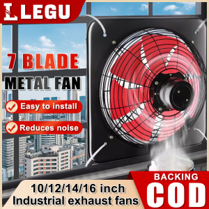 Industrial Ventilation 7 leaves Exhaust Fan 10/12/14/16 inch All-metal Mute Ventilation Fan Household Toilet Kitchen Window Exhaust Fan Powerful Changing Fan High Volume High Suction Ventilation Equipment