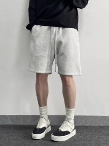 Quần Short Thể Thao Nam Cotton Nguyên Chất Cỡ Lớn 300 Pound Quần Dài Năm Điểm Ống Đứng Mùa Hè Thường Ngày Quần Short Bóng Rổ