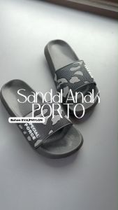 Sandal Selop Karet Anak Laki 5 6 7 8 9 10 Tahun Slip On Slop Selobong Anak Cowok Lelaki Terbaru Kekinian Bahan Eva Philon Porto 1023-43 Special Force Abu