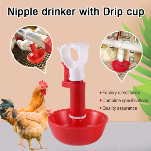 Automatic Chicken Water Nipple Drinker Bird Coop Feeder Chicken Red Waterer Hanging Cup Poultry Farm Drinker Poultry Tools