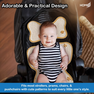 HOMIE Breathable Stroller Seat Liner (Sweat-Absorbing Comfort for Babies) Removable & Easy to Clean
