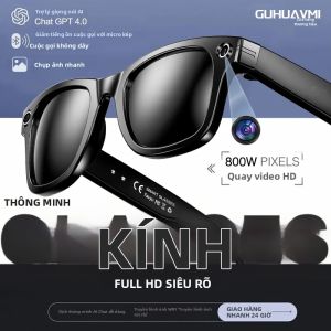 GUHUAVMI | Kính Thông Minh AI Với Camera HD 4K 8MP Tính Năng Dịch Thuật Tương Thích Bluetooth Cho Android & iOS Chống Nắng Chống Ánh Sáng Xanh