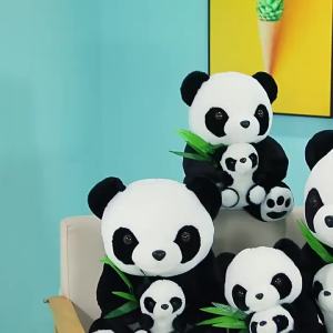 GUAIBUDIAN | Simulated Mother and Baby Panda Plush Toy